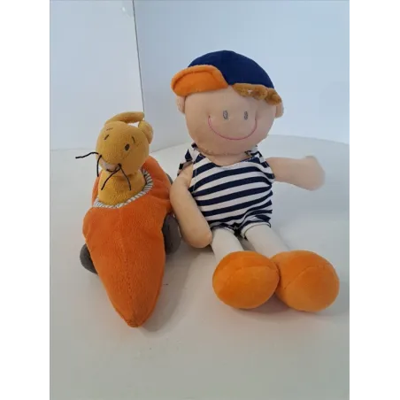 Bambola Morbida Con Macchinina Arancione