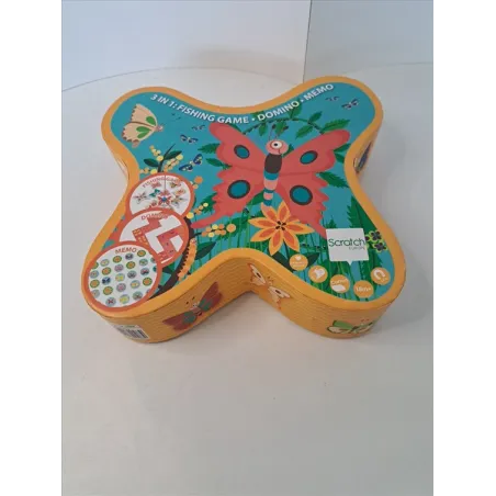 Gioco 3 In 1 Djeco Domino, Memo e Pesca