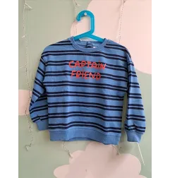 Felpa Azzurra Con Righe Fagottino 30-36 M