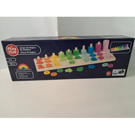 Gioco Di Logica In Legno Con Impilabili, Incastri e Numeri