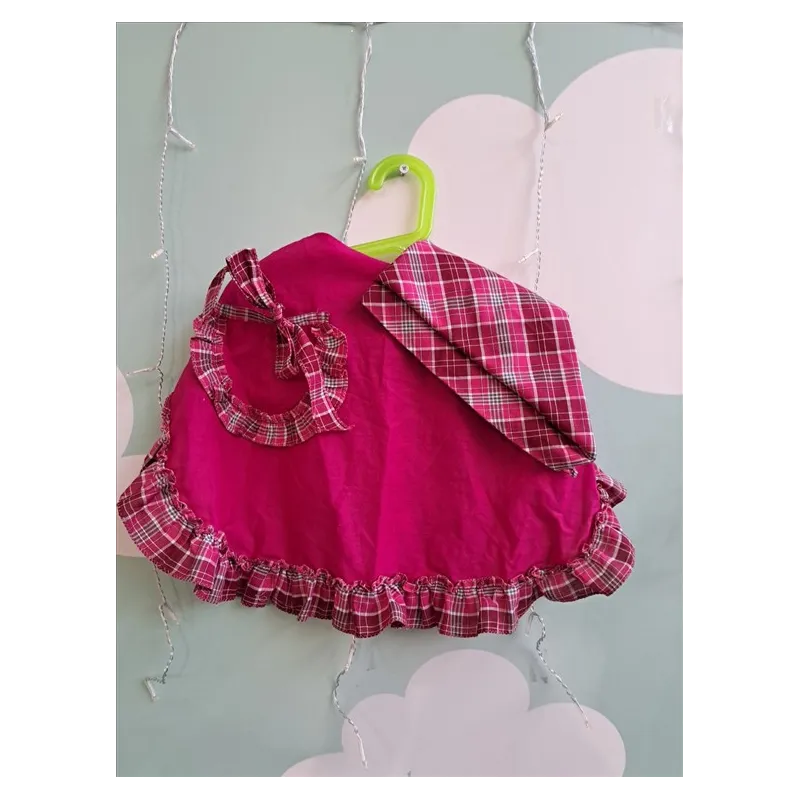 Accessori Carnevale Grembiule, Bandana e Fiocco Capelli Per Contadinella