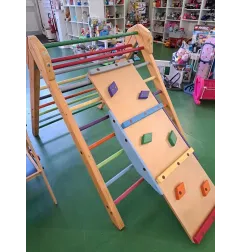 Triangolo Di Pikler In Legno Con Rampa Scivolo/Arrampicata Colorato