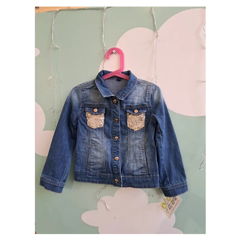 Giubbino Jeans Scuro Paiette 3/4 A
