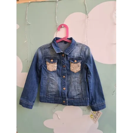 Giubbino Jeans Scuro Paiette 3/4 A
