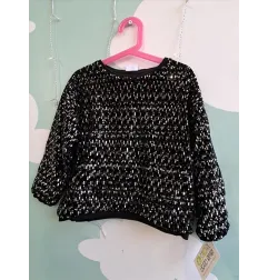 Felpa Nera Con Paiette 7 A