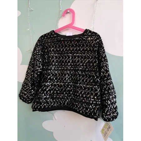Felpa Nera Con Paiette 7 A