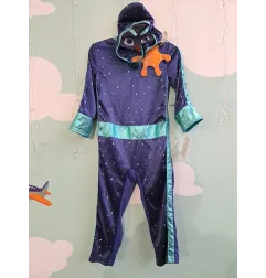 Vestito Carnevale Ninja Della Notte Pj Mask Con Maschera e Arma 3/4 - 104 Cm