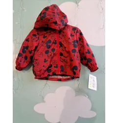 Giubbino Antivento/pioggia Topolino 18-24 M Con Interno In Felpa Removibile