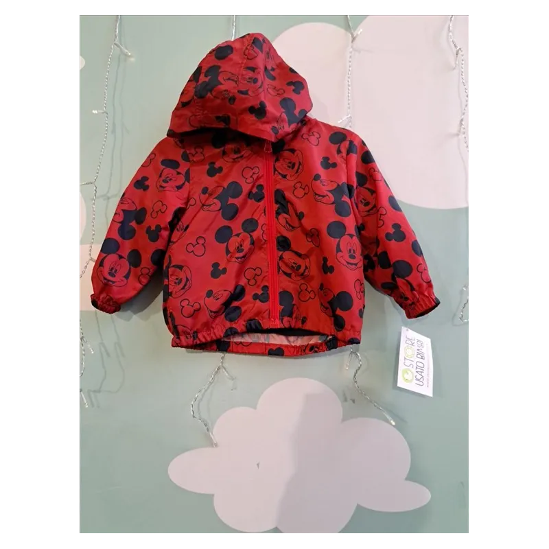 Giubbino Antivento/pioggia Topolino 18-24 M Con Interno In Felpa Removibile