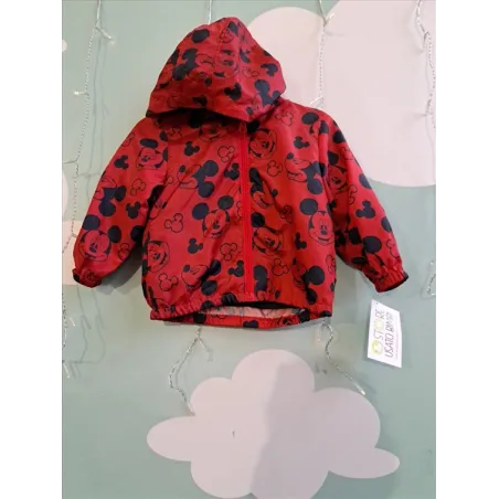 Giubbino Antivento/pioggia Topolino 18-24 M Con Interno In Felpa Removibile