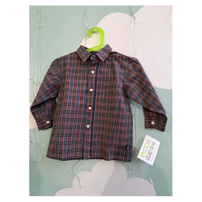 Camicia A Quadretti Verde E Rosso 18 M
