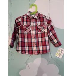 Camicia Fagottino Quadretti Rossa E Bianca 18-24 M