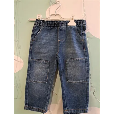 Jeans Elasticizzati Con Cordino Fagottino 12-18 M