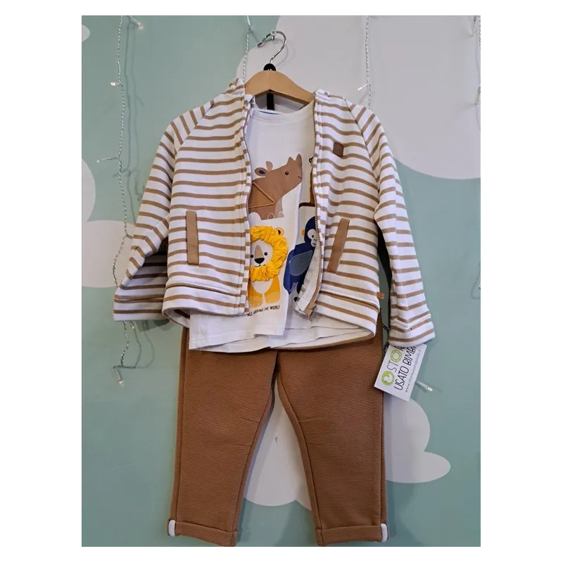 Completo  Felpa Maglia Maniche Corte Pantalone 3 Pz