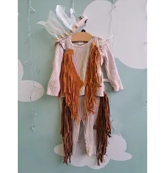 Vestito Indiano Con Coroncina Piume 6 M