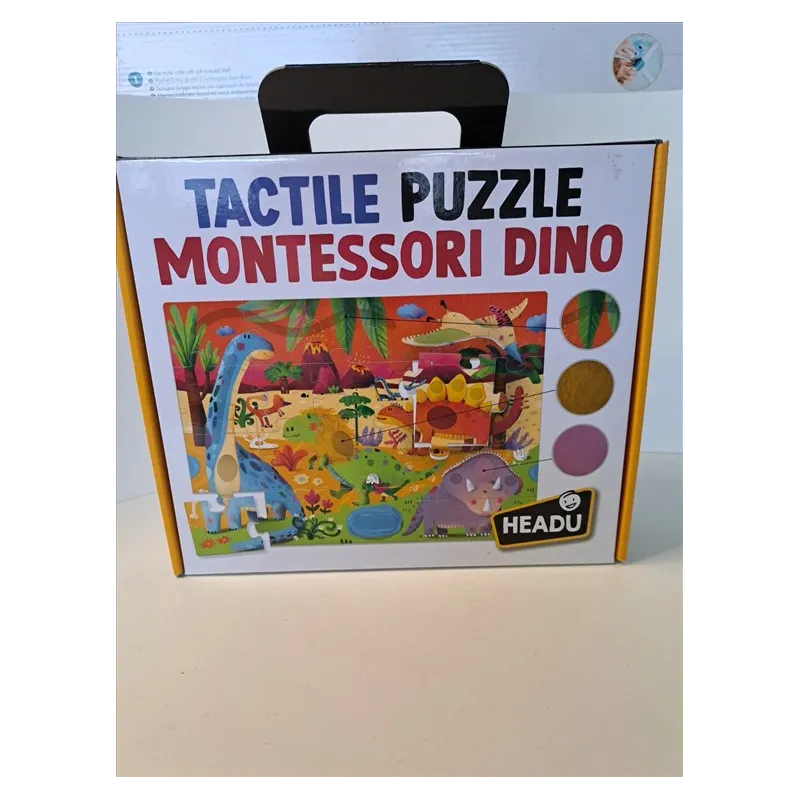 Puzzle Tattile Montessori Dino Headu