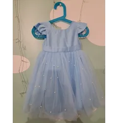 Vestito Carnevale Principessa Azzurro 12 M