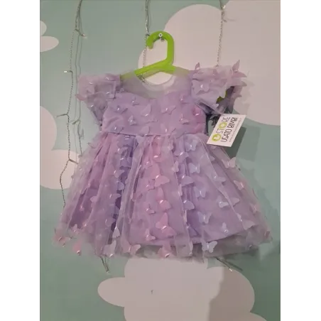 Vestito Carnevale Principessa Farfalle Lilla 6/9 M