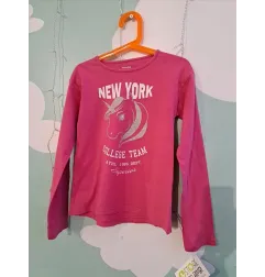 Maglia Maniche Lunghe Rosa Unicorno 7-8 A