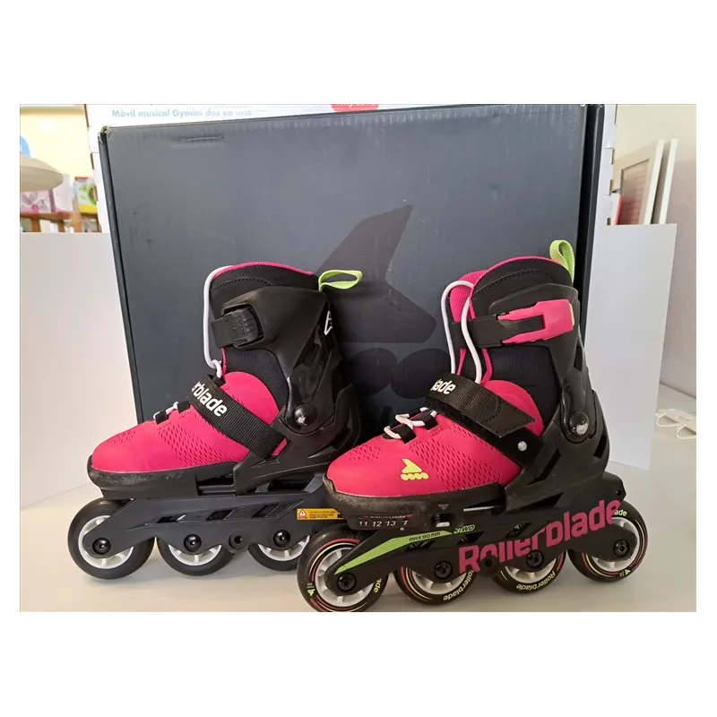 Pattini Rollerblade Fucsia e Neri N 28/32 - Segni Di Utilizzo In Punta