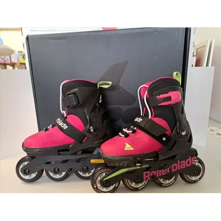 Pattini Rollerblade Fucsia e Neri N 28/32 - Segni Di Utilizzo In Punta