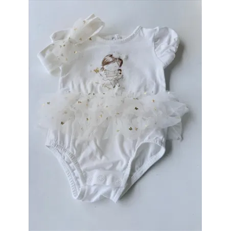 Pagliaccetto Bianco Blu Kids Ballerina Con Fascia Abbinata 1/3 M