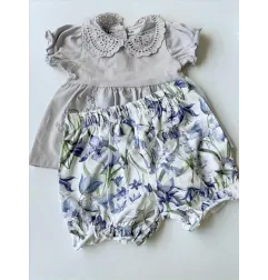 Completo Azzurro a Fiori T Shirt e Culotte / Pantaloncino Next 6 M