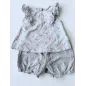 Completo Grigio Azzurro a Fiori T Shirt e Culotte / Pantaloncino Next 6 M