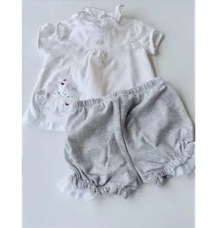 Completo Bianco e Argento T Shirt e Culotte / Pantaloncino Chicco 6 M