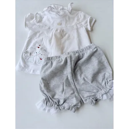 Completo Bianco e Argento T Shirt e Culotte / Pantaloncino Chicco 6 M