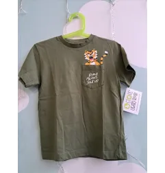 T-shirt Verde Tigre Con Taschino 3-4 A