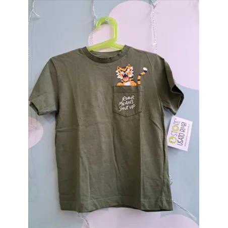 T-shirt Verde Tigre Con Taschino 3-4 A