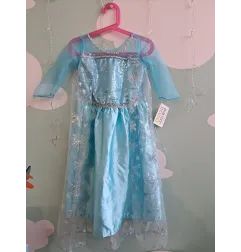 Vestito Carnevale Frozen 5 A - 110 Cm Con Cerchietto a Treccia