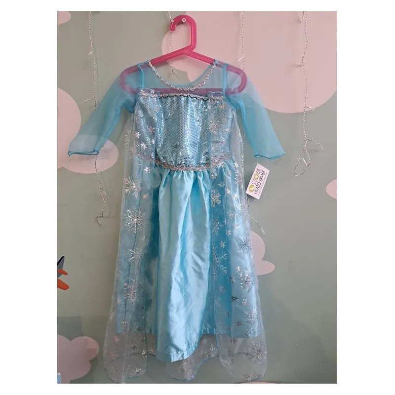 Vestito Carnevale Frozen 5 A - 110 Cm Con Cerchietto a Treccia