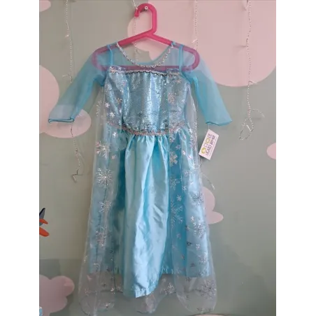 Vestito Carnevale Frozen 5 A - 110 Cm Con Cerchietto a Treccia