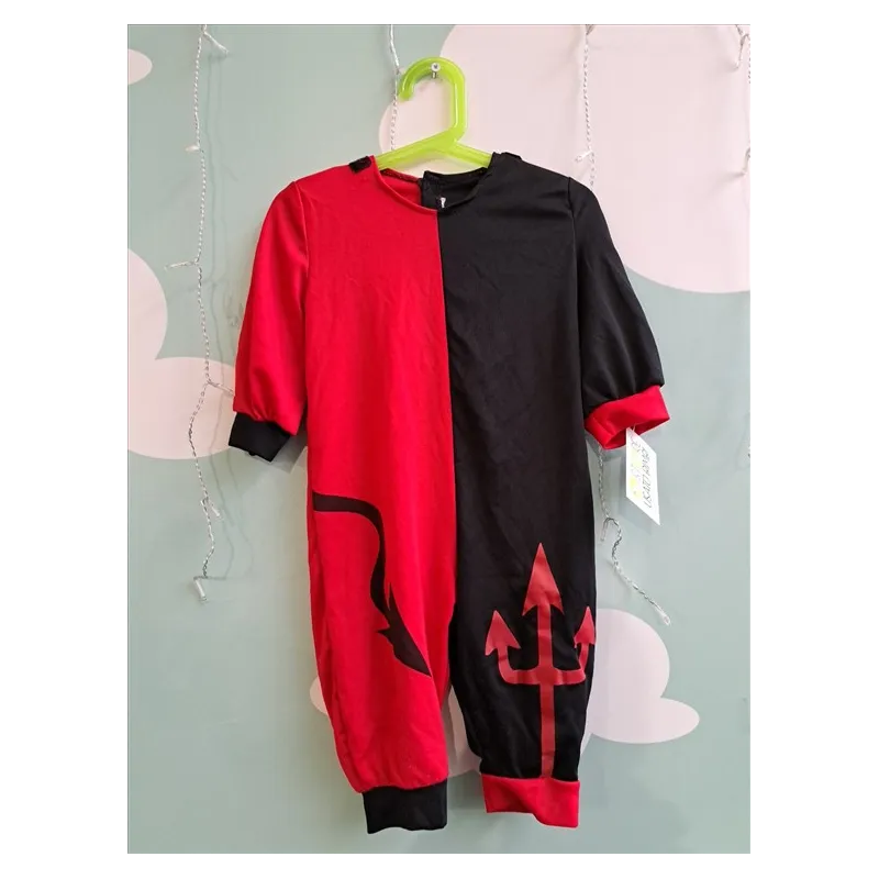 Vestito Carnevale Diavoletto 12-24 M Con Corna E Colletto