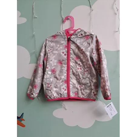Giubbino Antivento / Pioggia Grigio Rosa Fiori 5 A