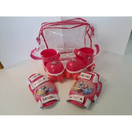 Pattini 4 Rotelle Con Protezione Principesse Allungabili 25/27