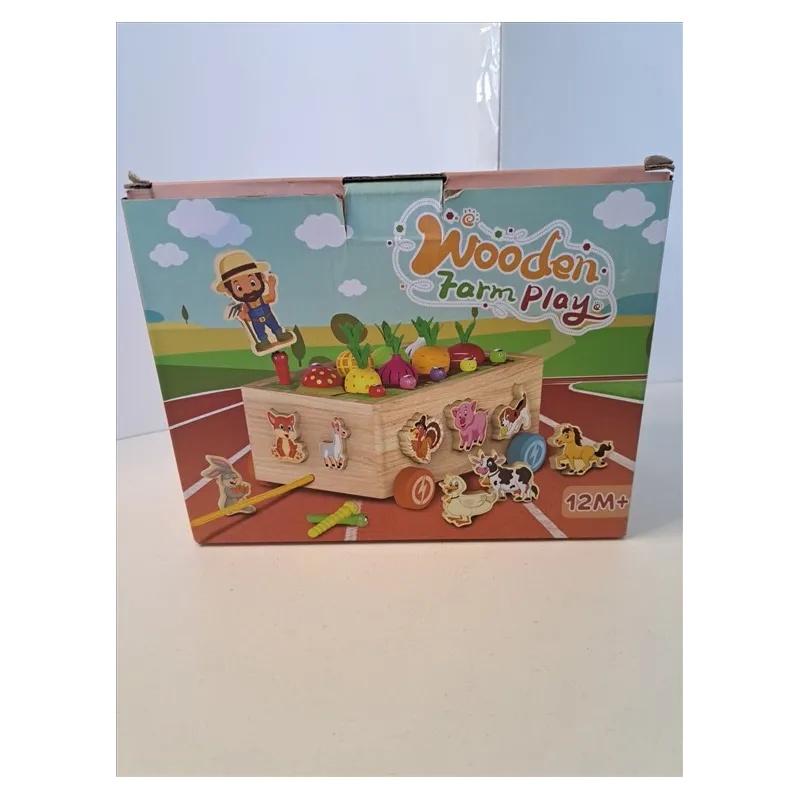 Gioco In Legno Wooden Farm Play - Pesca, Incastri, Manualità