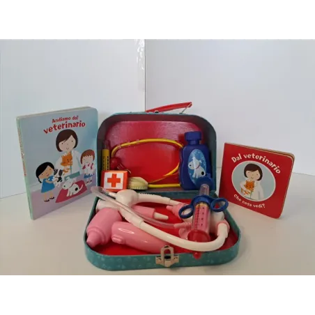 Valigetta Del Veterinario Con Libro e Strumenti
