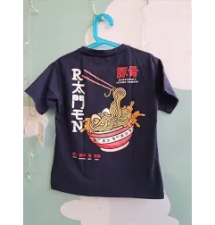 T Shirt Blu Ramen (bellissima Dietro) 7 A