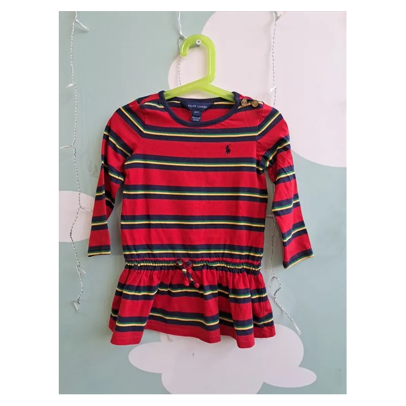 Vestito a Righe Ralph Lauren Rossoe Giallo Verde 2 A