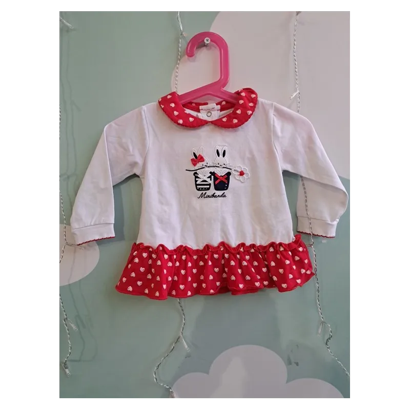 Vestito Bianco e Rosso Nuovo 6 M