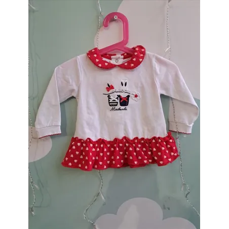 Vestito Bianco e Rosso Nuovo 6 M