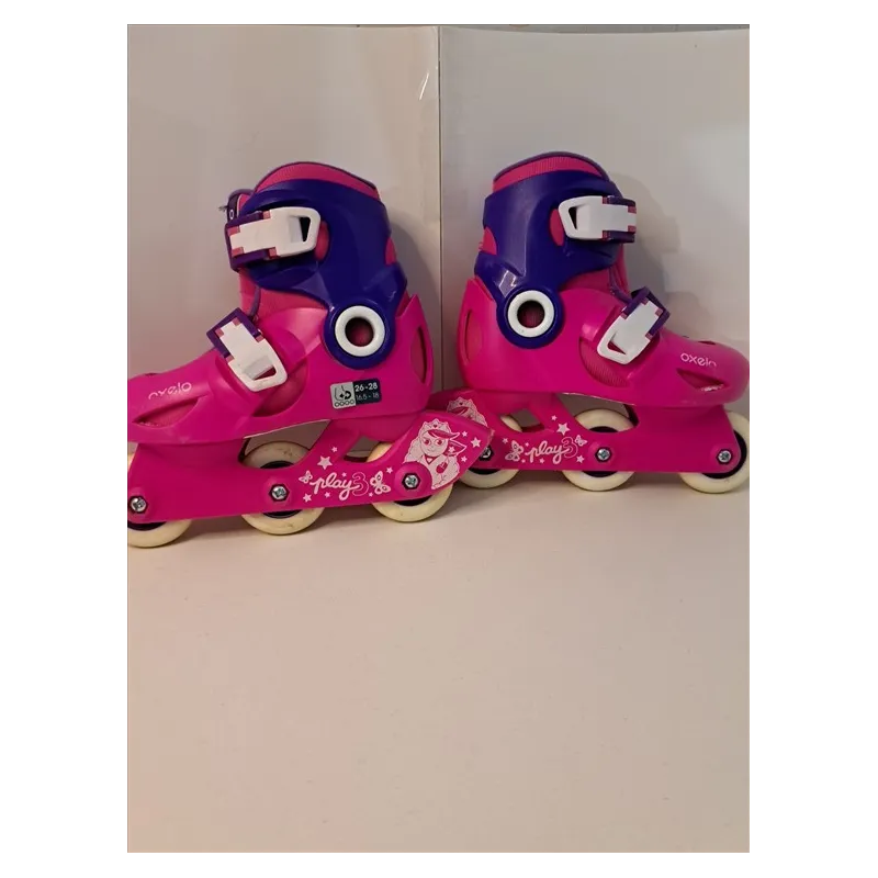 Pattini Decathlon Rosa 26/28 (Possibilità Di Spostare 2 Ruote Dietro)