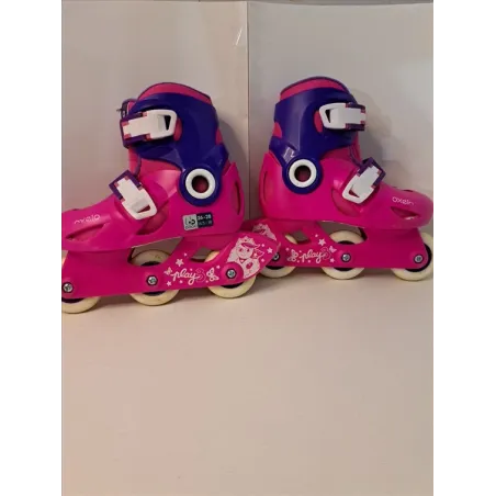 Pattini Decathlon Rosa 26/28 (Possibilità Di Spostare 2 Ruote Dietro)