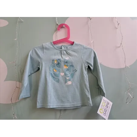 Maglia Maniche Lunghe Azzurra Uccellini 18 M