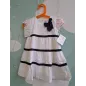 Vestito Bianco Con Fiocco Blu 12-18 M Nuovo