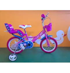 Bicicletta Dino Bikes Peppa Pig Con Cestino e Porta Bambole 14"