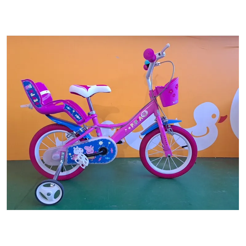 Bicicletta Dino Bikes Peppa Pig Con Cestino e Porta Bambole 14"